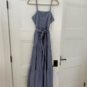 J. Crew Navy and White Striped Maxi Dress